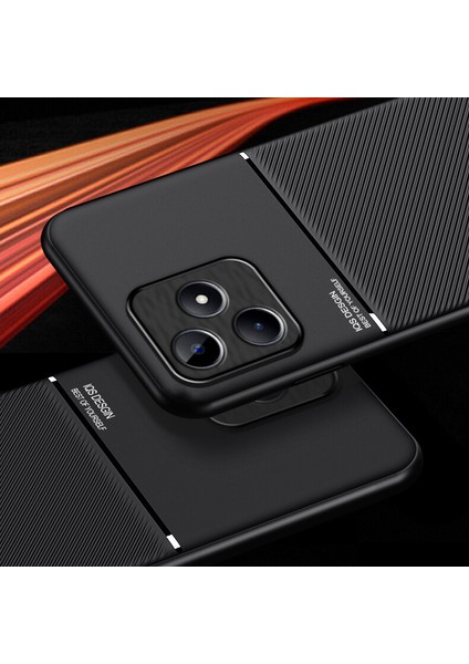 Realme C53 Kılıfı, Şık Moire Gömülü Demir Plaka Halkasız Braketli Telefon Kılıfı-Siyah (Yurt Dışından) fırsatları