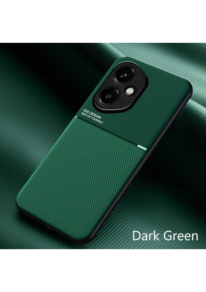 Honor 400 Kılıfı, Şık Moire Gömülü Demir Plaka Halkasız Braketli Telefon Kılıfı-Yeşil (Yurt Dışından)