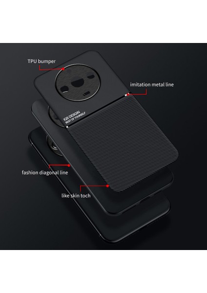 Realme 11 Kılıfı, Şık Moire Gömülü Demir Plaka Halkasız Braketli Telefon Kılıfı-Siyah (Yurt Dışından) fiyatları