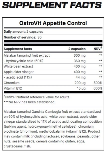 Appetite Control Hca Garcinia Cambogia Apple Cider Vinegar 60 Caps fiyatları