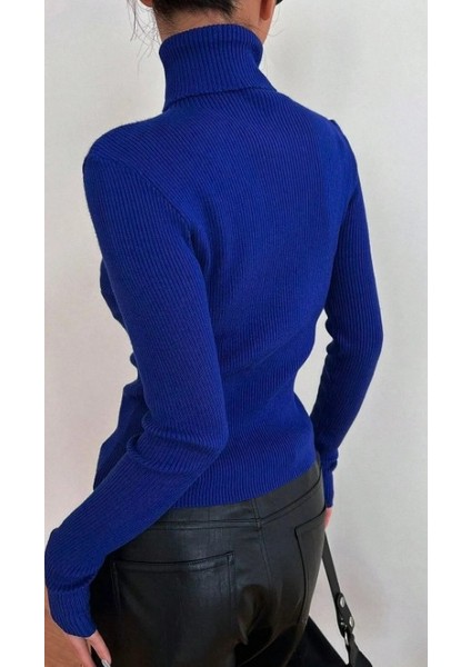 Kadın Pamuklu Balıkçı Yaka Kaşkorse Şardonlu Fitilli Slimfit Kazak Body Standart fiyatları