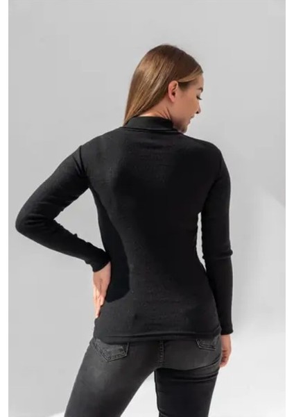 Kadın Pamuklu Balıkçı Yaka Kaşkorse Şardonlu Fitilli Slimfit Kazak Body Standart indirimleri