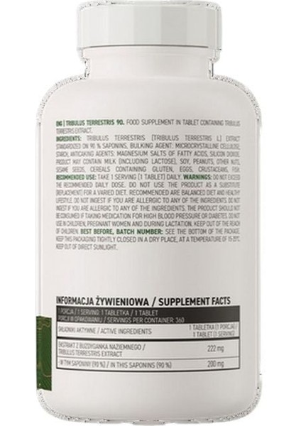 Tribulus Terrestris Vegan 360 Tablet fiyatları