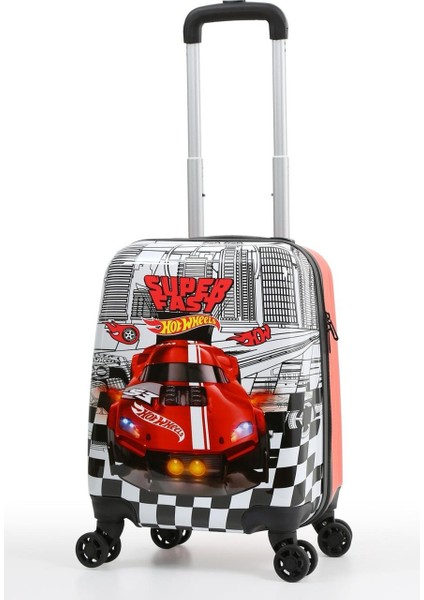Kids Hotwheels Desenli Çocuk Valizi Darbeye Dayanıklı