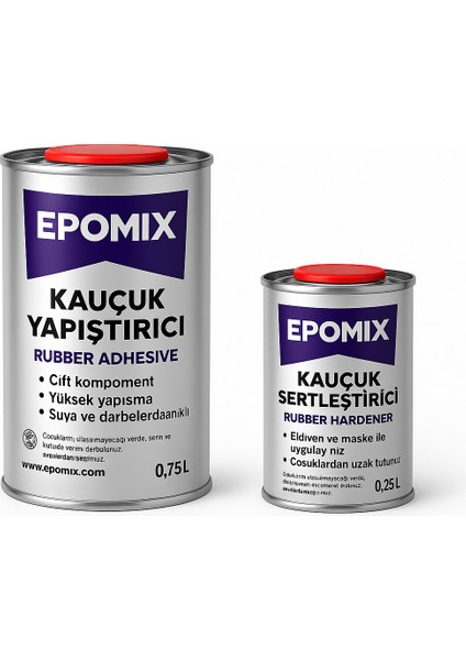 Epomıx Çift Kompenant Kauçuk Yapıştırıcısı