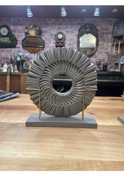 Dekoratif Disk Plak Ev Aksesuarı, 2 Parça, Modern Sanat Dekor (Gri) modelleri