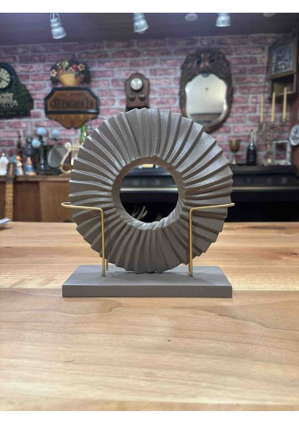 Dekoratif Disk Plak Ev Aksesuarı, 2 Parça, Modern Sanat Dekor (Gri) fırsatları