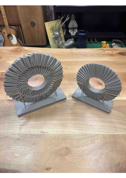 Dekoratif Disk Plak Ev Aksesuarı, 2 Parça, Modern Sanat Dekor (Gri) indirimleri
