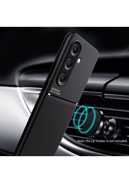 Samsung Galaxy M35 Kılıfı, Şık Moire Gömülü Demir Plaka Halkasız Braketli Telefon Kılıfı-Siyah (Yurt Dışından) modelleri