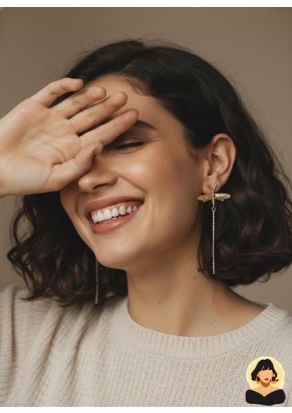 Yusufcuk Figürlü Uzun Zincir Sallantılı Gold Bijuteri Küpe modelleri