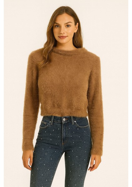 Sakallı Bisiklet Yaka Kadın Kazak