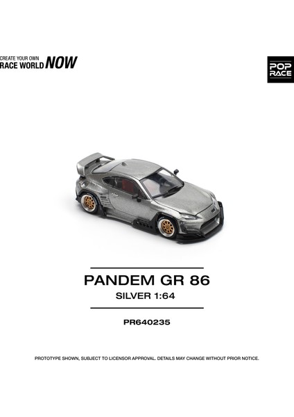 1:64 Pandem GR86 Silver – Açılabilir Kaputlu Metal Diecast Model Araba PR640235 fiyatları