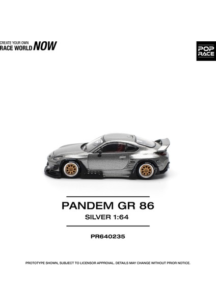 1:64 Pandem GR86 Silver – Açılabilir Kaputlu Metal Diecast Model Araba PR640235 modelleri