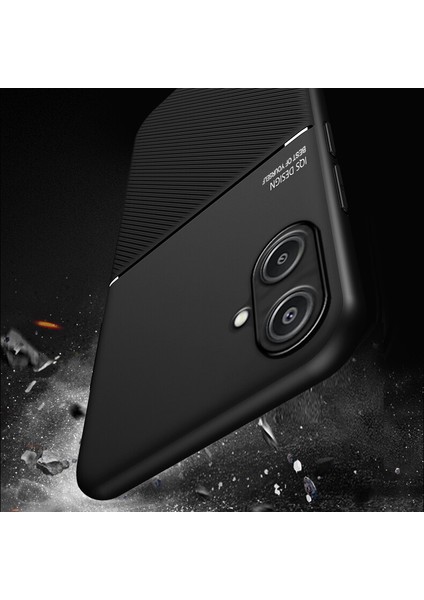 Samsung Galaxy A06 Kılıfı, Şık Moire Gömülü Demir Plaka Halkasız Braketli Telefon Kılıfı-Siyah (Yurt Dışından) indirimleri