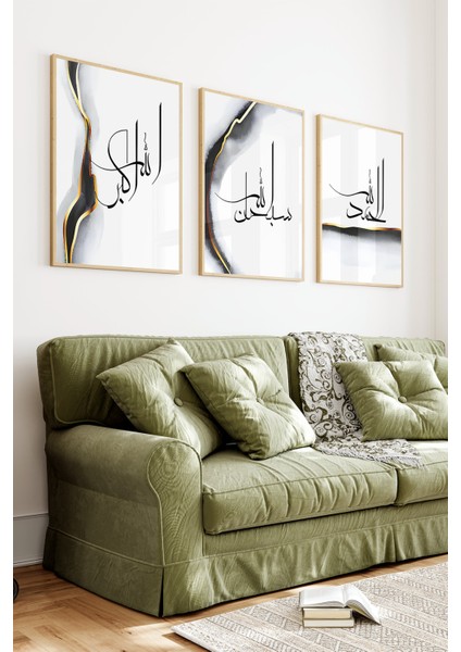 🖼️ Siyah, Gri ve Altın Renklerde Modern Hat Sanatı Çerçeveli Tablo Seti – 3’lü Kombin🖼️ CRV1091 23 x 32 fiyatları