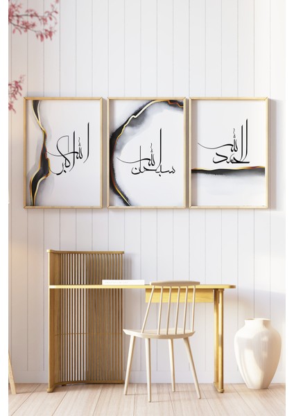 🖼️ Siyah, Gri ve Altın Renklerde Modern Hat Sanatı Çerçeveli Tablo Seti – 3’lü Kombin🖼️ CRV1091 23 x 32 modelleri