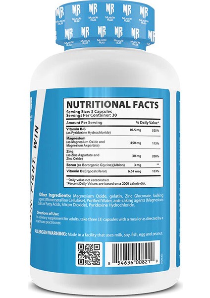 Zma B6 + Boron + Magnesium + Zinc 90 Caps fiyatları