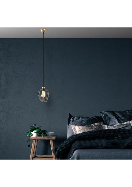 Armut Tekli Tel Sarkıt Avize Parlak Gold, Modern Dekoratif Metal Lamba ARMUT-6677 fiyatları