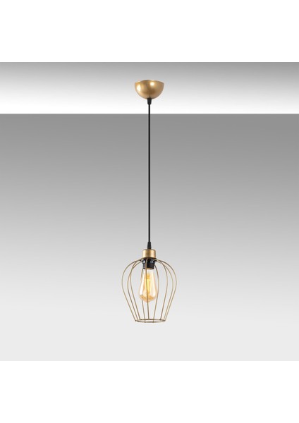 Armut Tekli Tel Sarkıt Avize Parlak Gold, Modern Dekoratif Metal Lamba ARMUT-6677 fırsatları