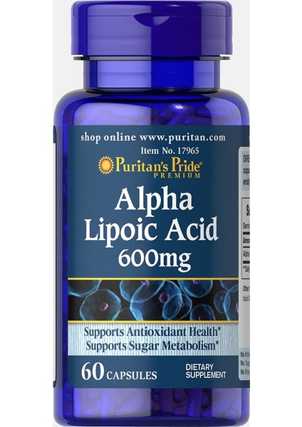 Puritans Pride Alpha Lipoic Acid 600 Mg, 60 Caps