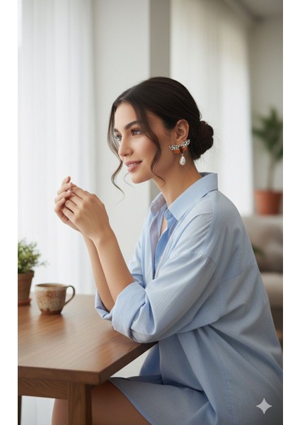 Emaye Kelebek Damla Inci Sallantılı Bijuteri Küpe fiyatları