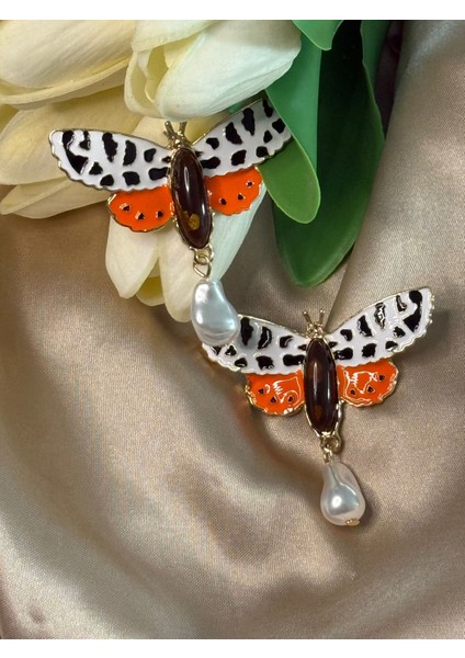 Emaye Kelebek Damla Inci Sallantılı Bijuteri Küpe fırsatları