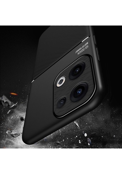 Oppo RENO13 Pro Kılıfı, Şık Moire Gömülü Demir Plaka Halkasız Braketli Telefon Kılıfı-Siyah (Yurt Dışından) indirimleri