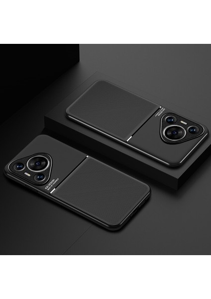 Huawei Pura 70 Pro Kılıfı, Şık Moire Gömülü Demir Plaka Halkasız Braketli Telefon Kılıfı-Siyah (Yurt Dışından) indirimleri