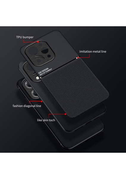 Xiaomi Redmi 12 4g Kılıfı, Şık Moire Gömülü Demir Plaka Halkasız Braketli Telefon Kılıfı-Kırmızı (Yurt Dışından) fiyatları