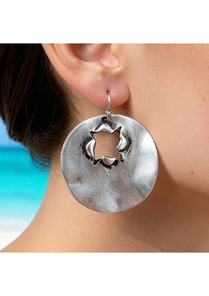 Kurşun Deliği Şekilli Kadın Küpe Çift Adet Gümüş Kaplama El Yapımı Küpe fiyatları