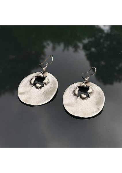 Kurşun Deliği Şekilli Kadın Küpe Çift Adet Gümüş Kaplama El Yapımı Küpe fırsatları