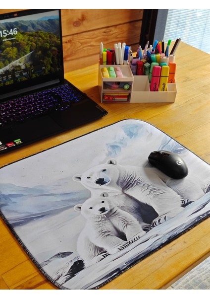 55X45 cm Kutup Ayısı Kaydırmaz Taban Speed Yüzey Oyuncu Mouse Pad Gaming Pad