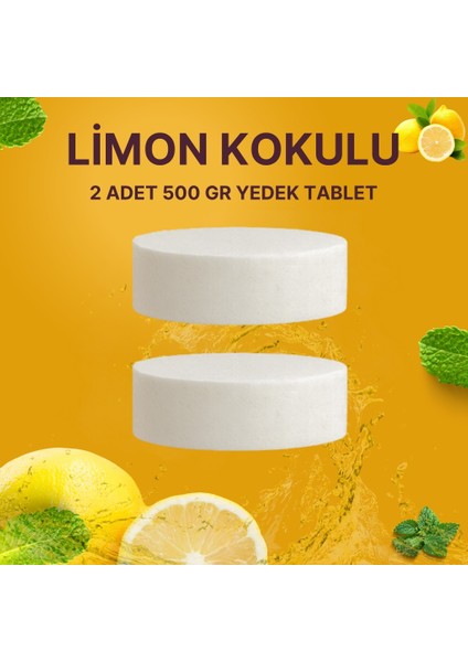 2X500 Gram - Limon Kokulu, Nem Alıcı Rutubet ve Küf Önleyici Yedek Tablet