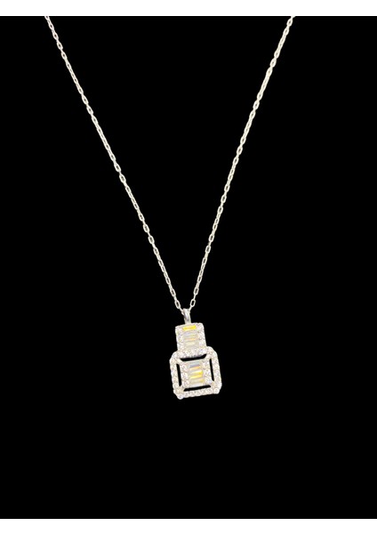 925 Ayar,zirkon Kare Model, 40-45 cm Kolye Uzunluğu, Ağırlık Ortalama 2-2,5 gr Aralığında, Mükemmel Hediye 925 Ayar Gümüş Kolye (KOD2733)