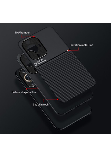 Huawei Nova 11 Kılıfı, Şık Moire Gömülü Demir Plaka Halkasız Braketli Telefon Kılıfı-Mavi (Yurt Dışından) fiyatları