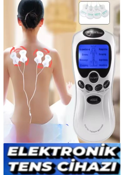Dijital Masaj Aleti Boyun, Sırt, Bel Tüm Vücut Elektrikli Tens Cihazı Kas Stimülatörü 8 Modlu
