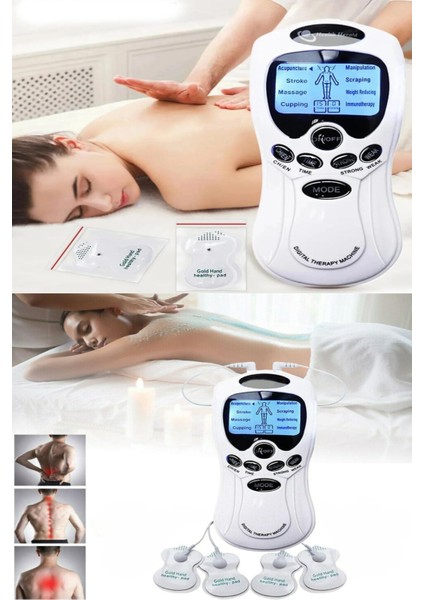 Dijital Masaj Aleti Boyun, Sırt, Bel Tüm Vücut Elektrikli Tens Cihazı Kas Stimülatörü 8 Modlu