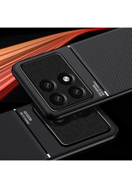Xiaomi Redmi K70 Kılıfı, Şık Moire Gömülü Demir Plaka Halkasız Braketli Telefon Kılıfı-Mavi (Yurt Dışından) fırsatları