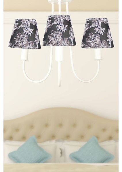 Elina 3.lü Avize Beyaz No:06