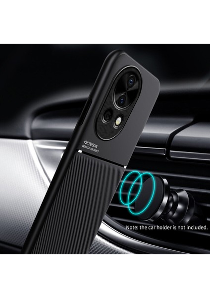 Huawei Nova 12 Pro Kılıfı, Şık Moire Gömülü Demir Plaka Halkasız Braketli Telefon Kılıfı-Yeşil (Yurt Dışından) modelleri