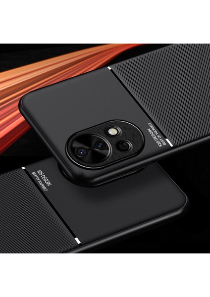 Huawei Nova 12 Pro Kılıfı, Şık Moire Gömülü Demir Plaka Halkasız Braketli Telefon Kılıfı-Yeşil (Yurt Dışından) fırsatları