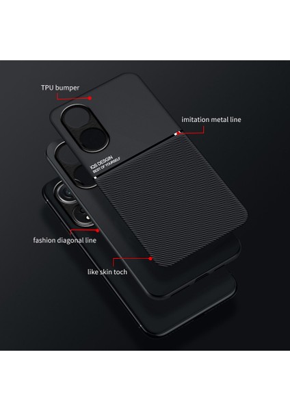 Oppo A78 4g Kılıfı, Şık Moire Gömülü Demir Plaka Halkasız Braketli Telefon Kılıfı-Kırmızı (Yurt Dışından) fiyatları