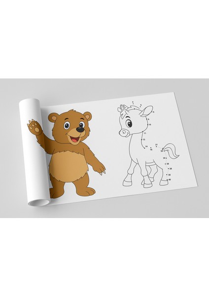 Hayvanlar Dünyası Nokta Birleştirme Boyama Rulosu | 5 Metrelik Çocuk Aktivite Kağıdı | Eğitici ve Eğlenceli Boyama Rulosu modelleri