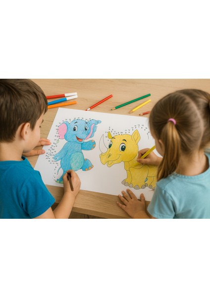 Hayvanlar Dünyası Nokta Birleştirme Boyama Rulosu | 5 Metrelik Çocuk Aktivite Kağıdı | Eğitici ve Eğlenceli Boyama Rulosu fırsatları