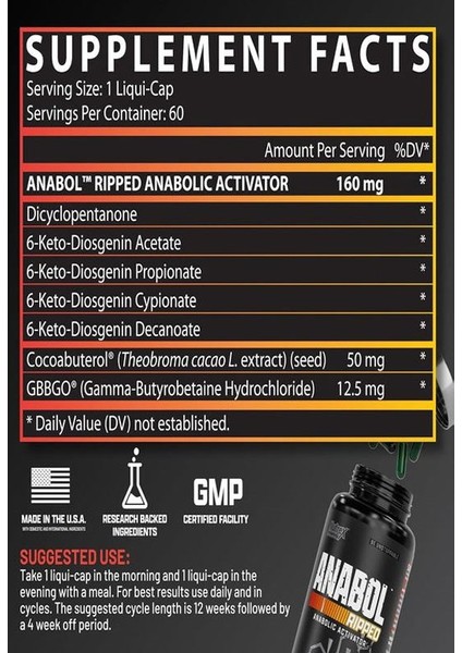 Anabol Ripped 60 Kapsül fiyatları