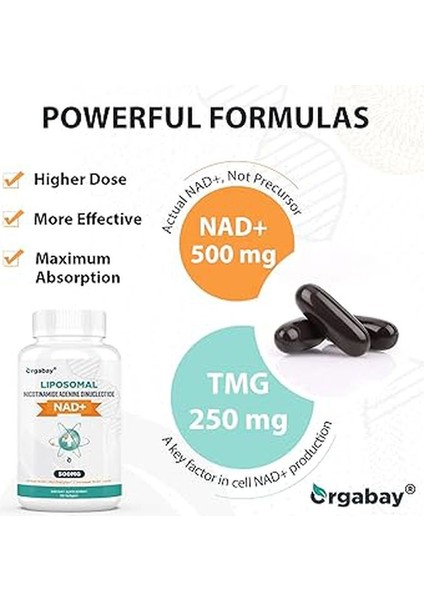 Lıposomal 500 Mg Nad + 250 Mg Tmg Trimethylglycine 60 Caps fiyatları