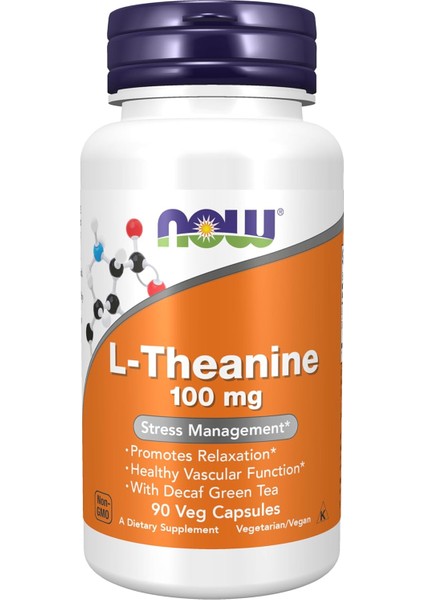 Supplements, L-Theanine 100 Mg With Decaf Green Tea, Stress Management*, 90 Veg Capsules