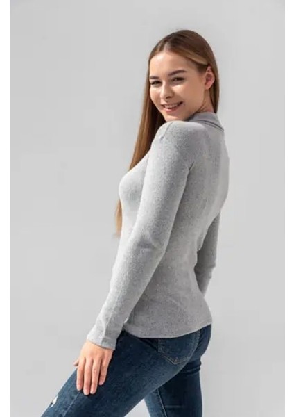 Kadın Pamuklu Balıkçı Yaka Kaşkorse Şardonlu Fitilli Slimfit Kazak Body Standart fiyatları