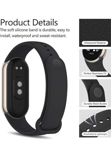 Xiaomi Mi Band 8 / 9 / 10 Uyumlu Akıllı Bileklik Yüksek Kalite Silikon Kordon Kayış modelleri