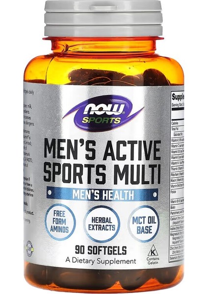, Sports, Men's Active Sports Multi Vitamin+Tribulus+Maca+Panax+Zma+Mct 90 Softgels
